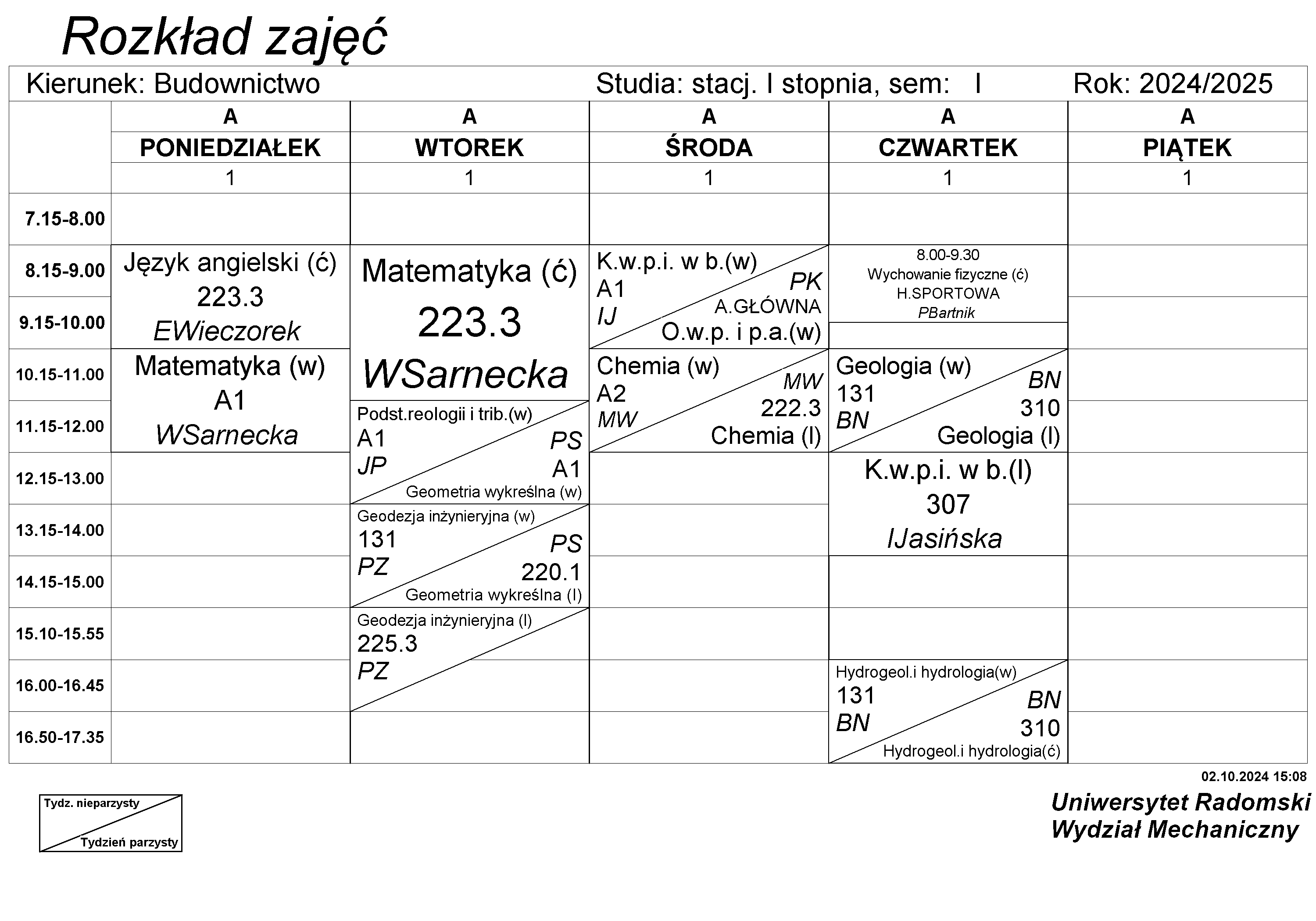 Technikum Mechaniczne Nr 15 Kraków Plan Lekcji